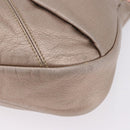 Salvatore Ferragamo Vala Hand Bag Leather 2way Champagne Gold Auth 196633A-13