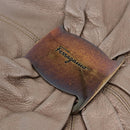 Salvatore Ferragamo Vala Hand Bag Leather 2way Champagne Gold Auth 196633A-16