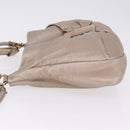 Salvatore Ferragamo Vala Hand Bag Leather 2way Champagne Gold Auth 196633A-5