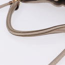 Salvatore Ferragamo Vala Hand Bag Leather 2way Champagne Gold Auth 196633A-7