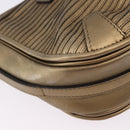 BURBERRY Shoulder Bag Leather Gold Auth 196634-10