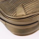 BURBERRY Shoulder Bag Leather Gold Auth 196634-12