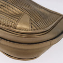BURBERRY Shoulder Bag Leather Gold Auth 196634-13