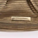 BURBERRY Shoulder Bag Leather Gold Auth 196634-14