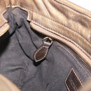 BURBERRY Shoulder Bag Leather Gold Auth 196634-20