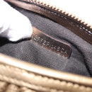 BURBERRY Shoulder Bag Leather Gold Auth 196634-22