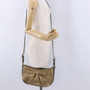 BURBERRY Shoulder Bag Leather Gold Auth 196634-23