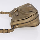 BURBERRY Shoulder Bag Leather Gold Auth 196634-5