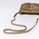 BURBERRY Shoulder Bag Leather Gold Auth 196634-7
