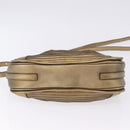 BURBERRY Shoulder Bag Leather Gold Auth 196634-9