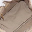 PRADA Canapa MM Hand Bag Canvas Beige Gold Auth 196635A-11