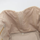 PRADA Canapa MM Hand Bag Canvas Beige Gold Auth 196635A-18