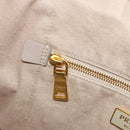PRADA Canapa MM Hand Bag Canvas Beige Gold Auth 196635A-20