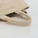 PRADA Canapa MM Hand Bag Canvas Beige Gold Auth 196635A-7