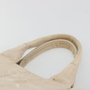 PRADA Canapa MM Hand Bag Canvas Beige Gold Auth 196635A-8