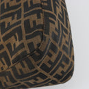 FENDI Zucca Canvas Mamma Baguette Shoulder Bag Brown Black Auth 196636M-18