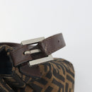 FENDI Zucca Canvas Mamma Baguette Shoulder Bag Brown Black Auth 196636M-8