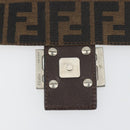 FENDI Zucca Canvas Mamma Baguette Shoulder Bag Brown Black Auth 196636M-21