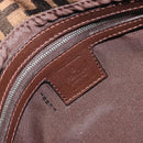 FENDI Zucca Canvas Mamma Baguette Shoulder Bag Brown Black Auth 196636M-22
