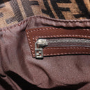 FENDI Zucca Canvas Mamma Baguette Shoulder Bag Brown Black Auth 196636M-25