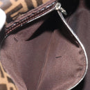 FENDI Zucca Canvas Mamma Baguette Shoulder Bag Brown Black Auth 196636M-26