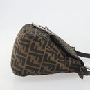 FENDI Zucca Canvas Mamma Baguette Shoulder Bag Brown Black Auth 196636M-3