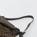FENDI Zucca Canvas Mamma Baguette Shoulder Bag Brown Black Auth 196636M-14