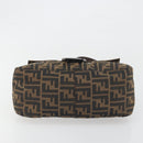 FENDI Zucca Canvas Mamma Baguette Shoulder Bag Brown Black Auth 196636M-5