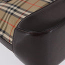 BURBERRY Nova Check Hand Bag Canvas Beige Gold Auth 196637A-9