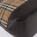 BURBERRY Nova Check Hand Bag Canvas Beige Gold Auth 196637A-15