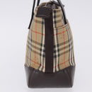 BURBERRY Nova Check Hand Bag Canvas Beige Gold Auth 196637A-3