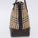 BURBERRY Nova Check Hand Bag Canvas Beige Gold Auth 196637A-4