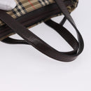 BURBERRY Nova Check Hand Bag Canvas Beige Gold Auth 196637A-7