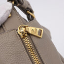 PRADA Shoulder Bag Leather Beige Gold Auth 196638V-19