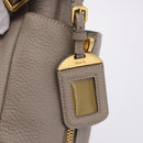 PRADA Shoulder Bag Leather Beige Gold Auth 196638V-21