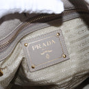 PRADA Shoulder Bag Leather Beige Gold Auth 196638V-22