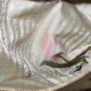PRADA Shoulder Bag Leather Beige Gold Auth 196638V-9
