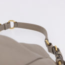 PRADA Shoulder Bag Leather Beige Gold Auth 196638V-14