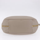 PRADA Shoulder Bag Leather Beige Gold Auth 196638V-5
