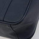 Burberrys Nova Check Hand Bag Leather Canvas Navy Gold Auth 196639-15