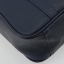 Burberrys Nova Check Hand Bag Leather Canvas Navy Gold Auth 196639-16