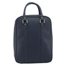 Burberrys Nova Check Hand Bag Leather Canvas Navy Gold Auth 196639-2