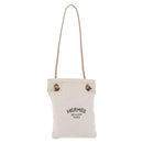 HERMES Aline Shoulder Bag Cotton Beige Gold Auth 196640A-1