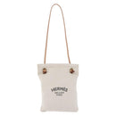 HERMES Aline Shoulder Bag Cotton Beige Gold Auth 196640A-2