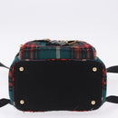 Miu Miu Backpack Wool Leather Red Green Gold Auth 196641M-5