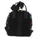 Miu Miu Backpack Wool Leather Red Green Gold Auth 196641M-2