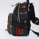 Miu Miu Backpack Wool Leather Red Green Gold Auth 196641M-3