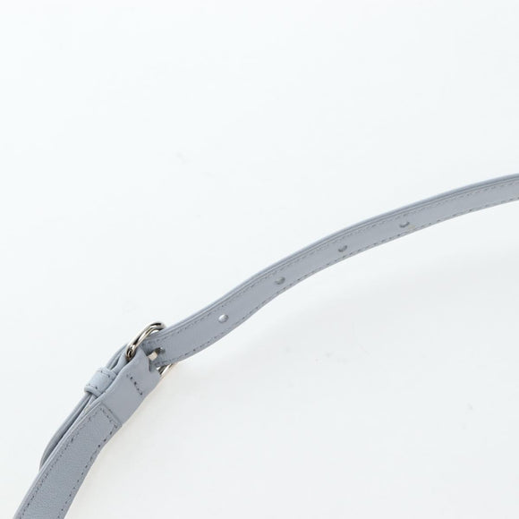 Miu Miu Nappa Crystal Hand Bag Leather 2way Light Blue Silver Auth 196642M