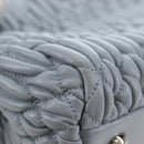 Miu Miu Nappa Crystal Hand Bag Leather 2way Light Blue Silver Auth 196642M-22