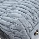 Miu Miu Nappa Crystal Hand Bag Leather 2way Light Blue Silver Auth 196642M-24